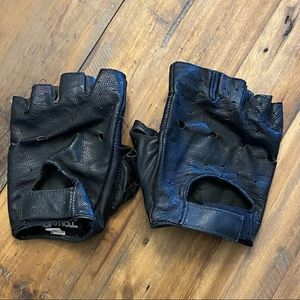 Tourmaster Mens fingerless leather motorcycle gloves